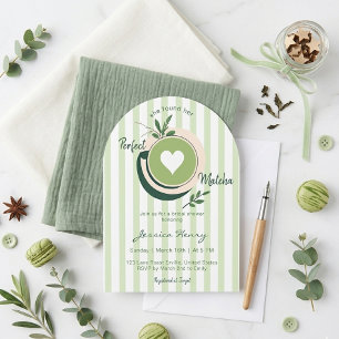 Cute She Found Her Matcha Stripes Bridal Shower Invitation