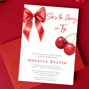 Cute She’s the Cherry on Top Bridal Shower Invitation