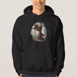 Cute Shearwater Bird Flower Crown Floral Seabirds Hoodie
