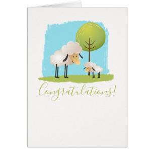 Cute Sheep and Lamb New Baby