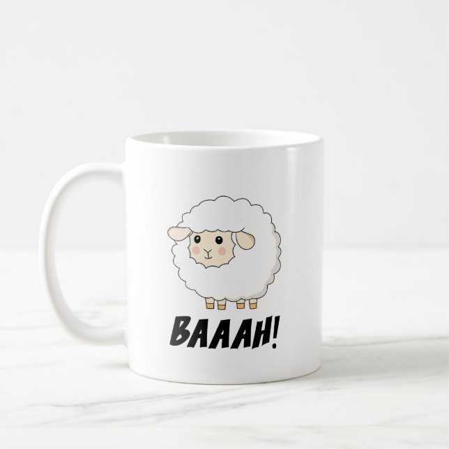 Cute Sheep Baaah Coffee Mug (Left)