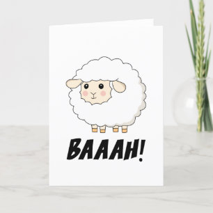 Cute Sheep Baaah Holiday Card