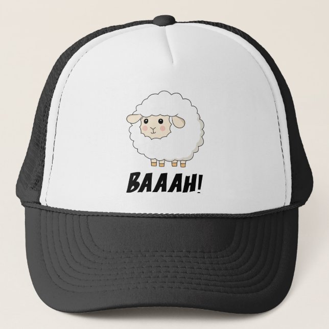 Cute Sheep Baaah Trucker Hat (Front)