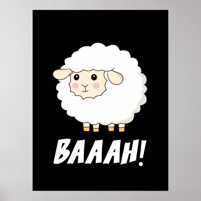Cute Sheep Baah Poster (Front)