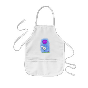 Cute sheep balloon cartoon humor illustration kids apron