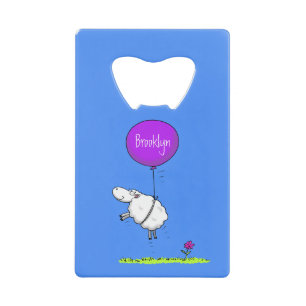Cute sheep balloon cartoon humour illustration
