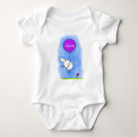Cute sheep balloon cartoon humour illustration