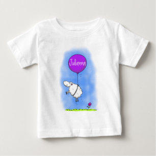 Cute sheep balloon cartoon humour illustration baby T-Shirt