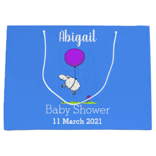 Cute sheep balloon cartoon humour illustration large gift bag