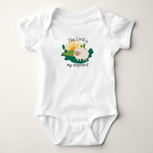 Cute Sheep Bible Quote  Baby Bodysuit (Front)