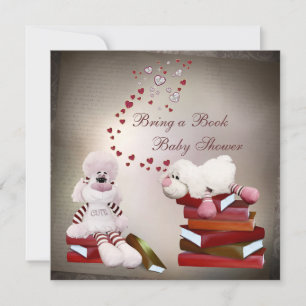 Cute Sheep Bring a Book Baby Shower Invitation