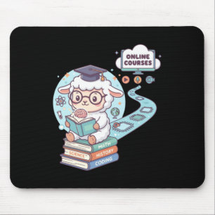 Cute Sheep Character Learning Online Courses Mouse Mat