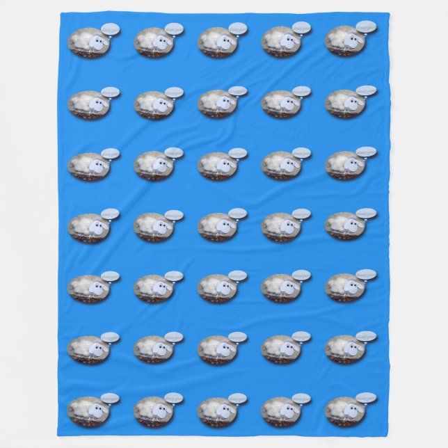 Cute Sheep Chinese New Year Birthday Zodiac B Fleece Blanket (Front)