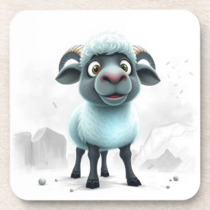Cute Sheep Cosy Design Coaster