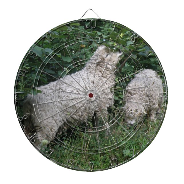 Cute Sheep Eating Leaves Dartboard (Front)
