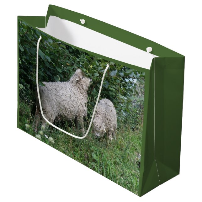 Cute Sheep Eating Leaves Gift Bag (Front Angled)