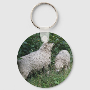 Cute Sheep Eating Leaves Keychain