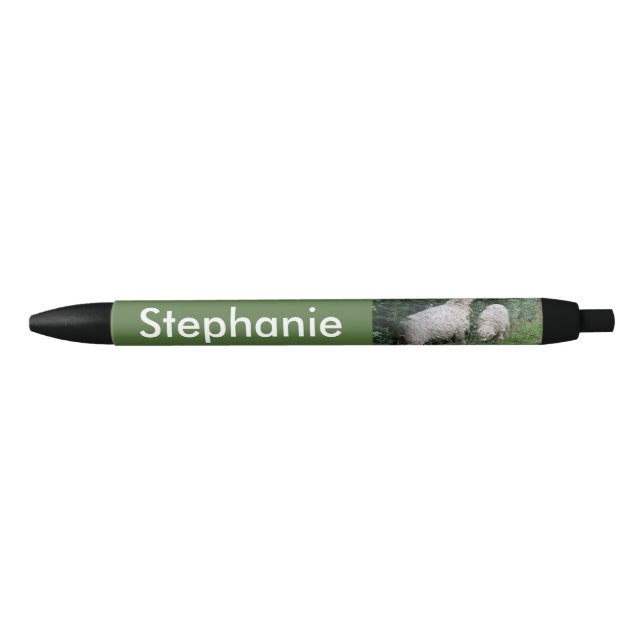 Cute Sheep Eating Leaves Personalised Pen (Front)