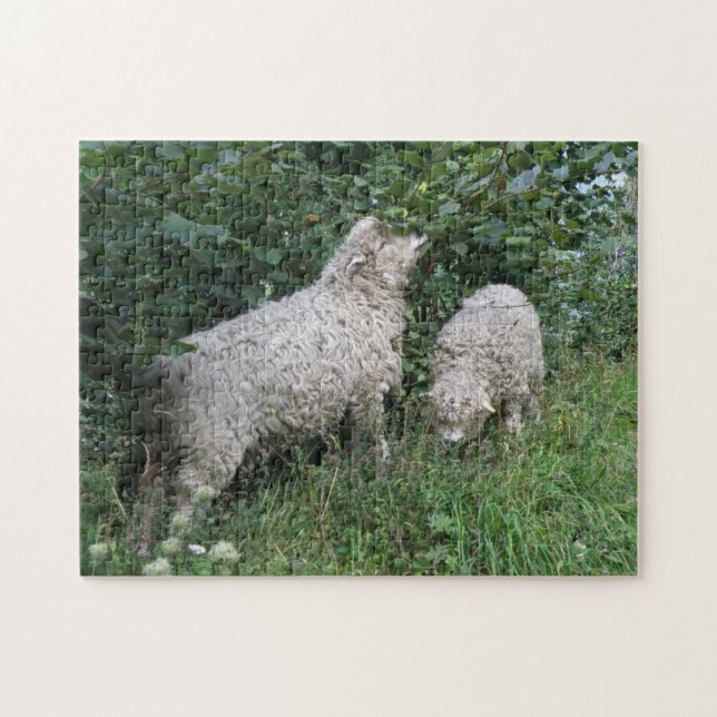 Cute Sheep Eating Leaves Puzzle (Horizontal)