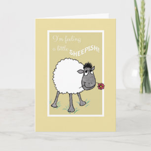 Cute Sheep, Feeling Sheepish, Sorry, Apology Card