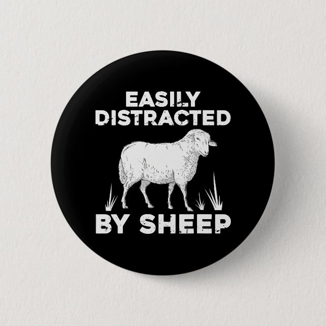Cute Sheep For Lamb Farm Animal Farmer Sheep 6 Cm Round Badge (Front)