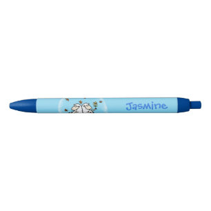 Cute sheep friends and butterflies cartoon black ink pen