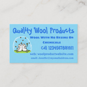 Cute sheep friends and butterflies cartoon business card