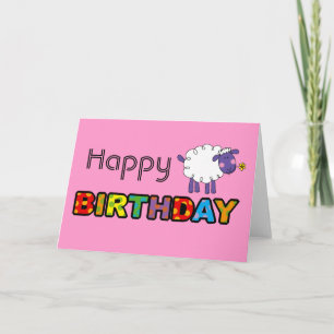Cute sheep happy birthday card