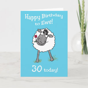Cute Sheep Happy Birthday to Ewe Age-Specific Card