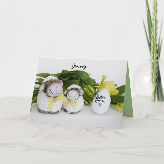  CUTE SHEEP HAPPY EASTER HOLIDAY CARD (Front)