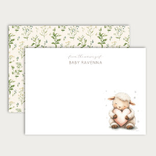 Cute Sheep Hugging Heart Woodland Animal Nursery  Card