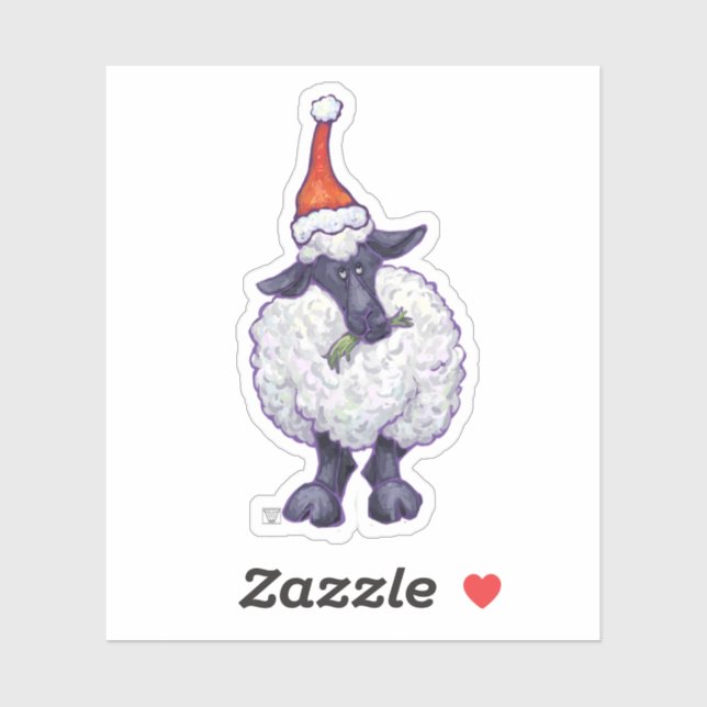Cute Sheep in a Santa Hat (Sheet)