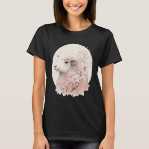Cute Sheep Japanese Cherry Blossom Sakura Farm Ani T-Shirt