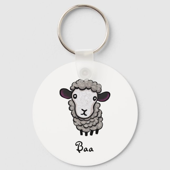 cute sheep key ring (Front)