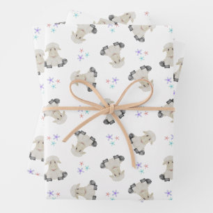 Cute Sheep Kids Farm Animals Barnyard Birthday Wrapping Paper Sheet