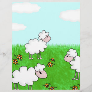 Cute Sheep Kids Illustration Flyer