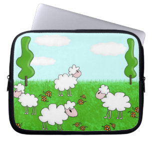 Cute Sheep Kids Illustration Laptop Sleeve