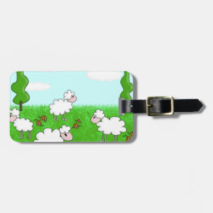 Cute Sheep Kids Illustration Luggage Tag