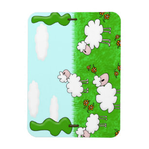 Cute Sheep Kids Illustration Magnet