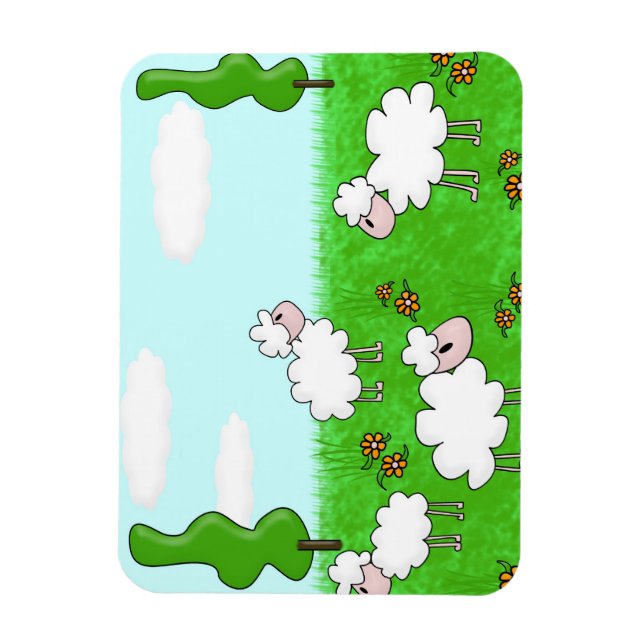 Cute Sheep Kids Illustration Magnet (Vertical)
