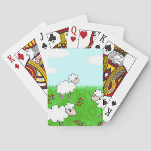 Cute Sheep Kids Illustration Playing Cards