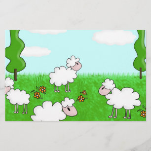 Cute Sheep Kids Illustration Stationery