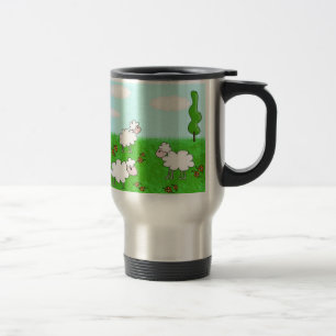 Cute Sheep Kids Illustration Travel Mug