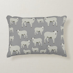 Cute Sheep & Lamb Farm Animal Pattern  Decorative Cushion