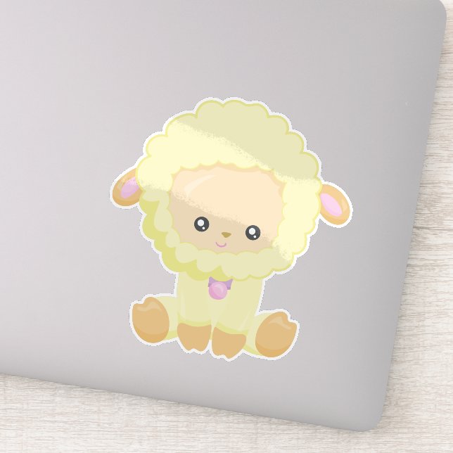 Cute Sheep, Little Sheep, Baby Sheep, Yellow Sheep (Detail)
