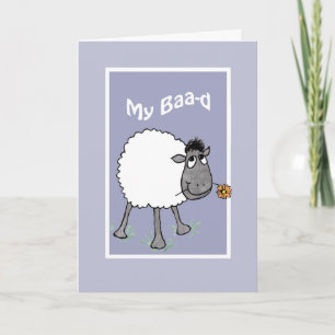 Cute Sheep, My Baa-d, Sorry, Apology Card