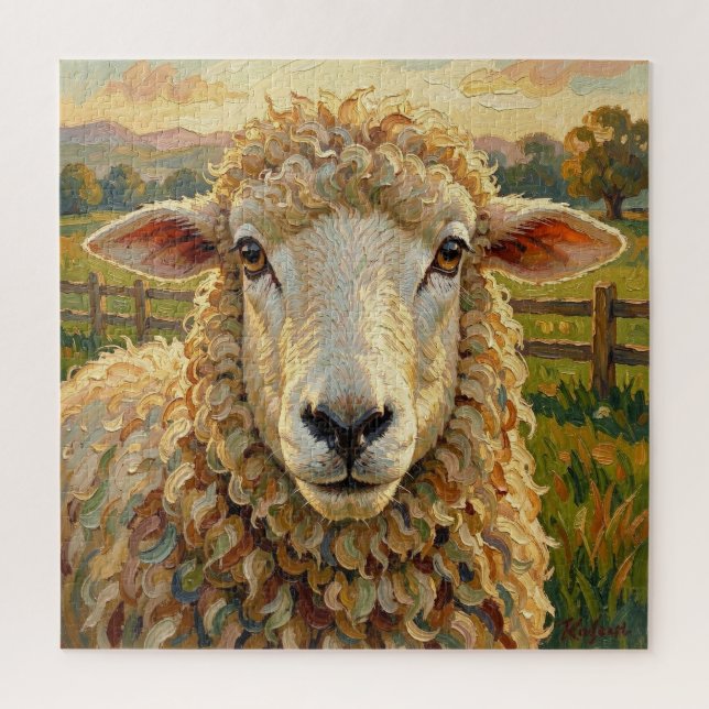 Cute Sheep on a Ranch  | Farm Animals Jigsaw Puzzle (Vertical)