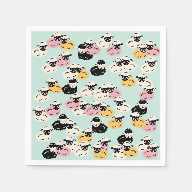Cute Sheep Paper Napkins (Front)