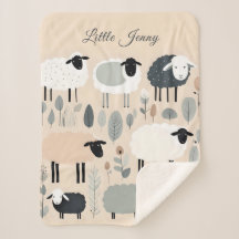 Cute Sheep Pastel Colours Minimal Personalised