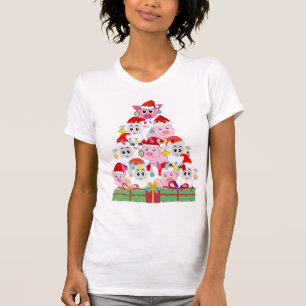 Cute Sheep Pig Christmas Tree T-Shirt